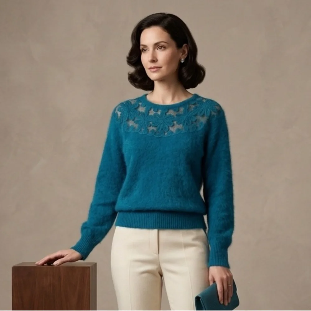 Vintage Connie A Lee‎ Angora Fuzzy Sweater
